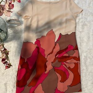 LOFT short sleeved dress with floral design. Size 12.